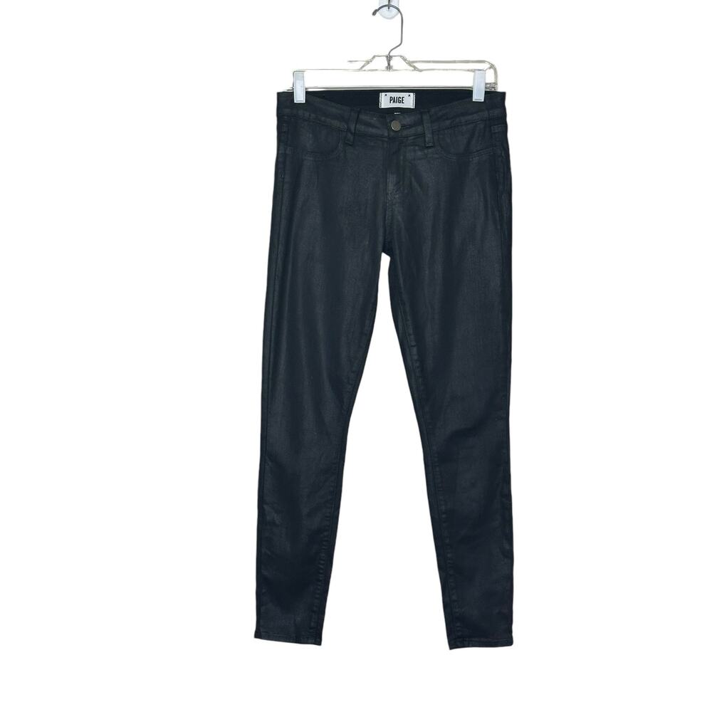 Paige black coated skinny jeans size 28